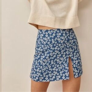 Reformation Margot Skirt - Blue Floral